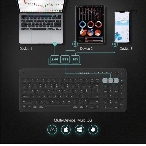 Logitech Black Multi-Device Wireless Keyboard - Picture 5 of 8